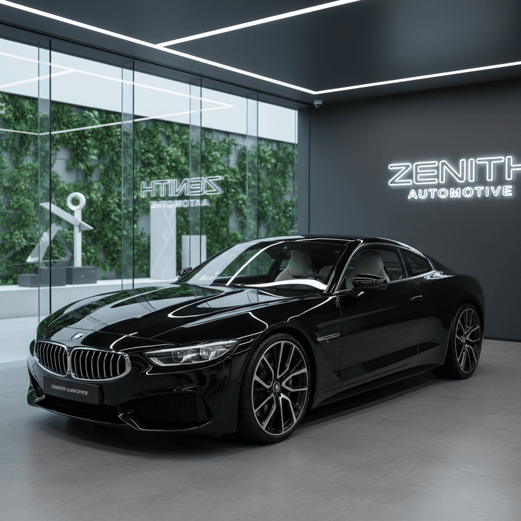 Finished luxury car with glossy paint and perfect detailing