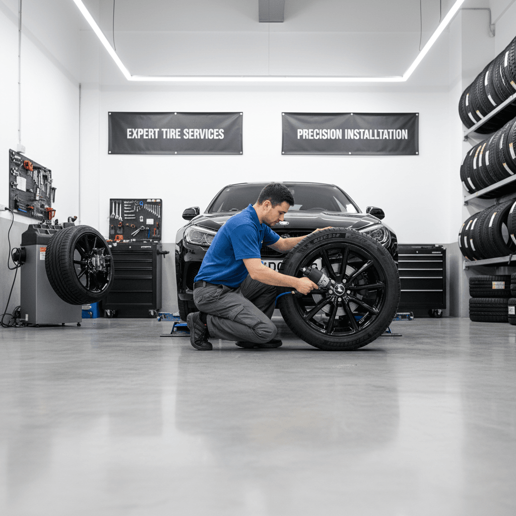 Professional tire change and installation